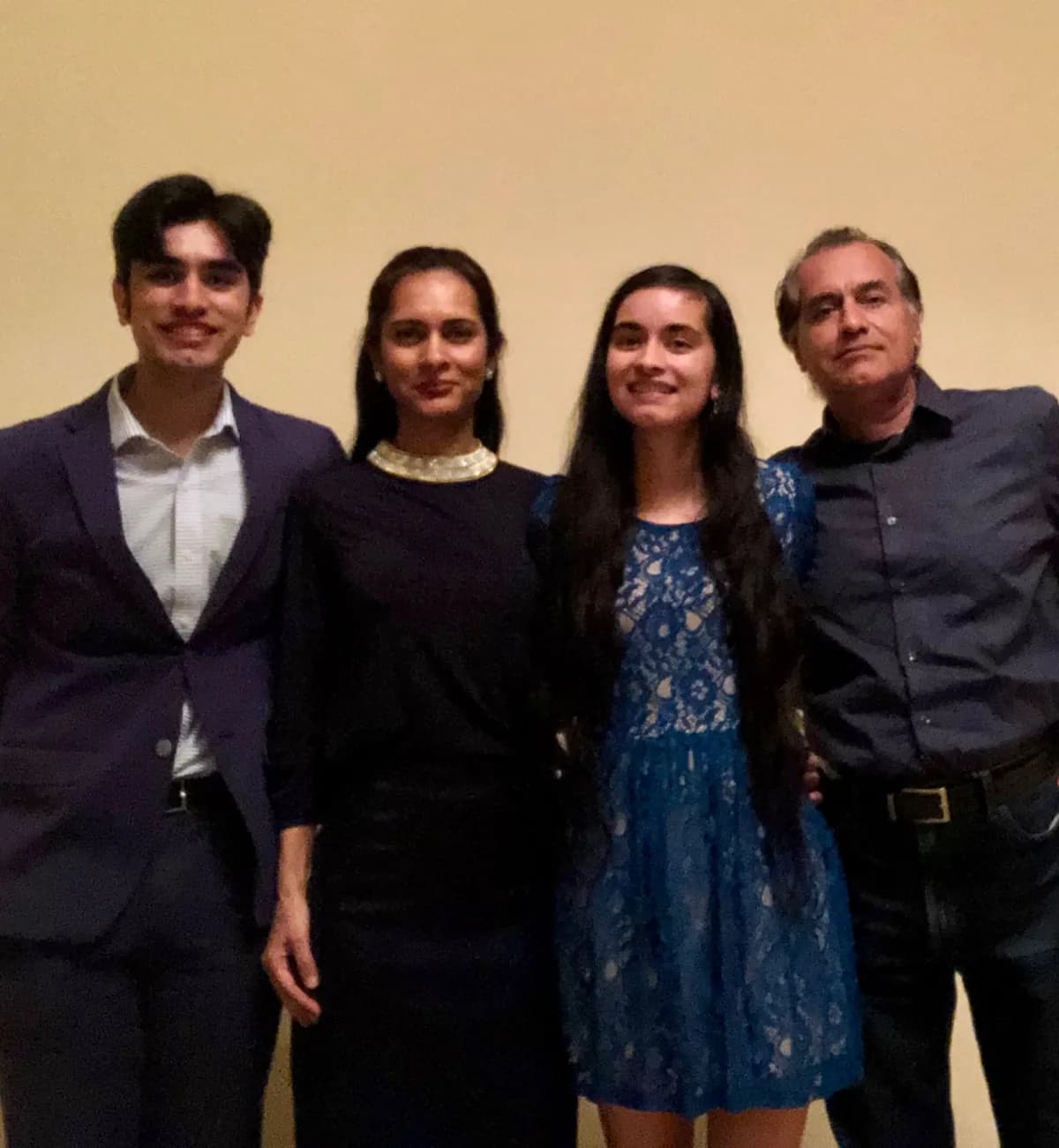 Jasmeen and her family dressed for an evening together